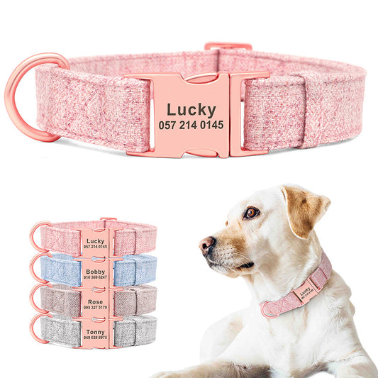 Engraved Pet Dog Collar with Anti-Lost Leash Supplies