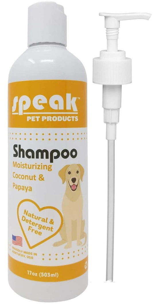 Speak Pet Products Natural Moisturizing Coconut Papaya Dog Shampoo with Pump 17oz